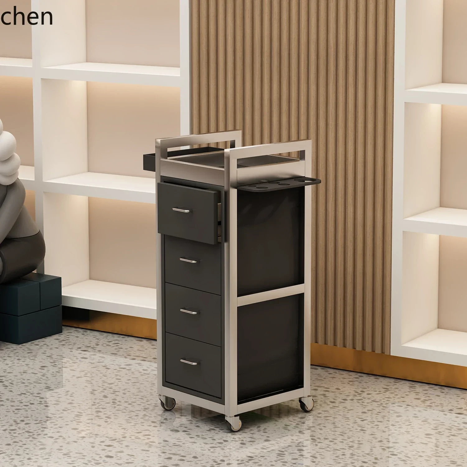 b11-7.1 stainless steel cabinet barber shop tool table hair cutting cabinet hair salon cart perm and dyeing tool cart