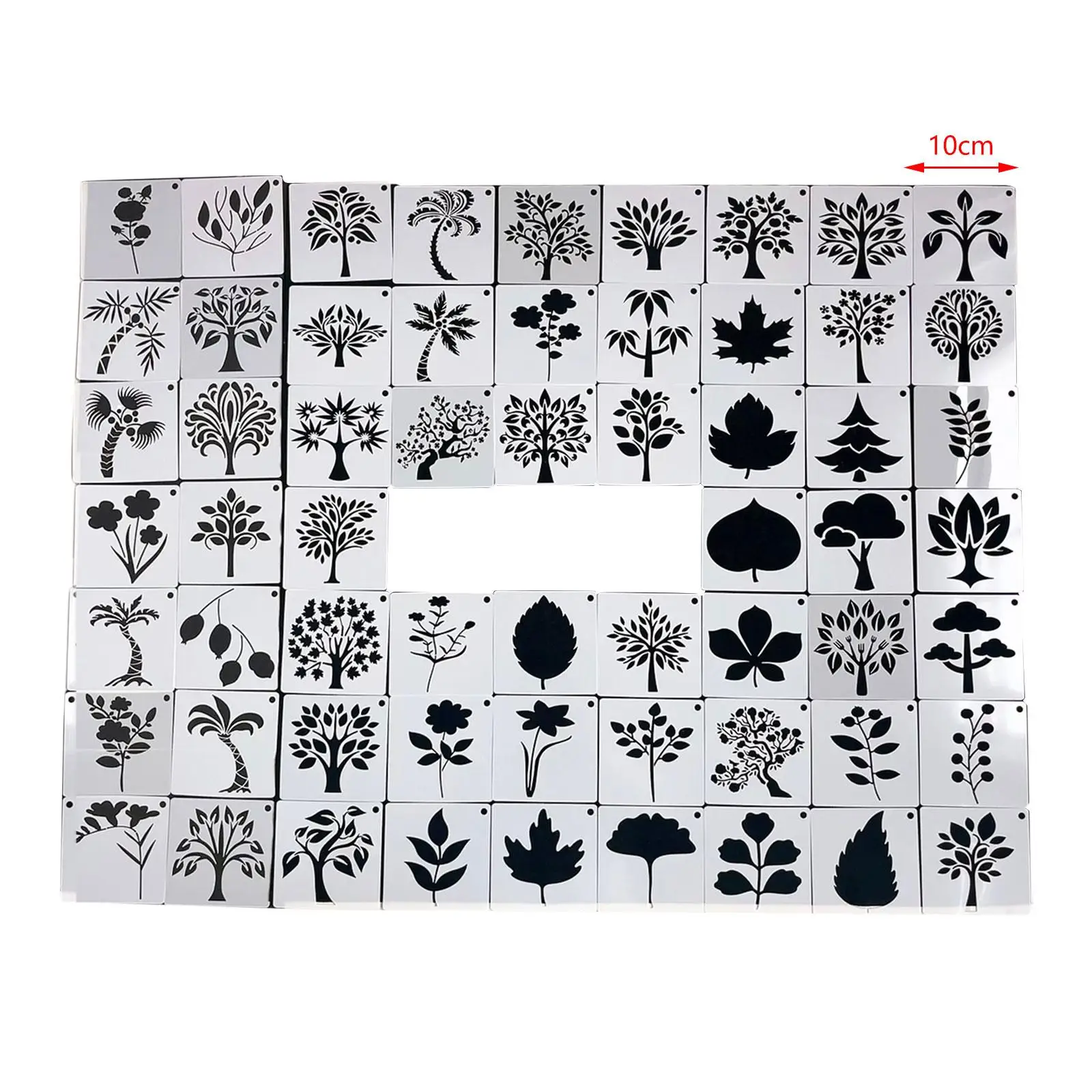 60x Planter Painting Stencils Drawing Dot Templates Home Decor Flower Leaves Painting Template for Canvas Fabric Cards Drawing