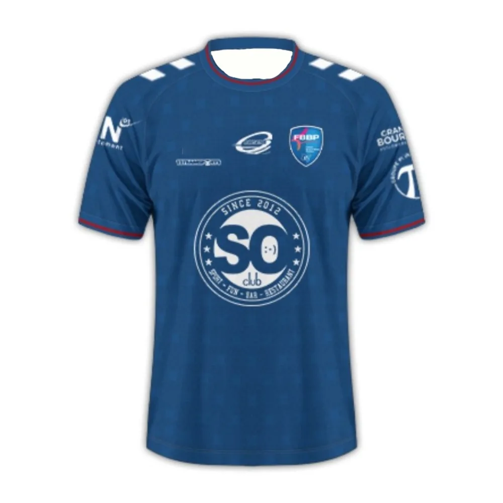 تي شيرت FC Bourg-Péronnas 25-26 Home and Away Footbool Jersey تي شيرت مريح مطبوع ثلاثي الأبعاد نفس الكبار والأطفال