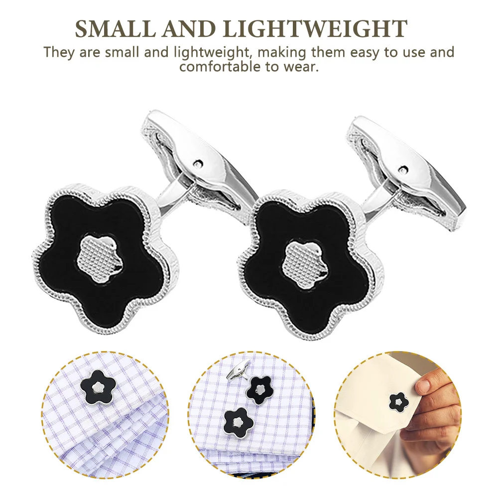 

1 Pair Flower Cufflinks For Men Metal Tuxedo Studs Shirt Accessories Wedding Business Gift Suit Jewelry Cuff Links Mens