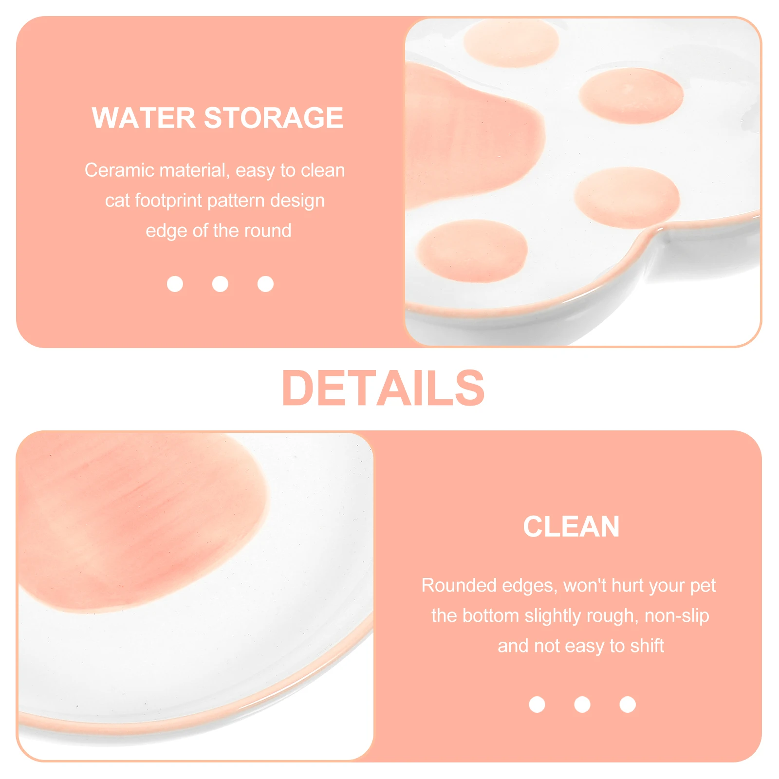 

Ceramic Cat Paw Feeding Bowl Premium Material Anti-Skid Pet Food Feeder Indoor Cat Food Bowl Lovely Pet Feeder