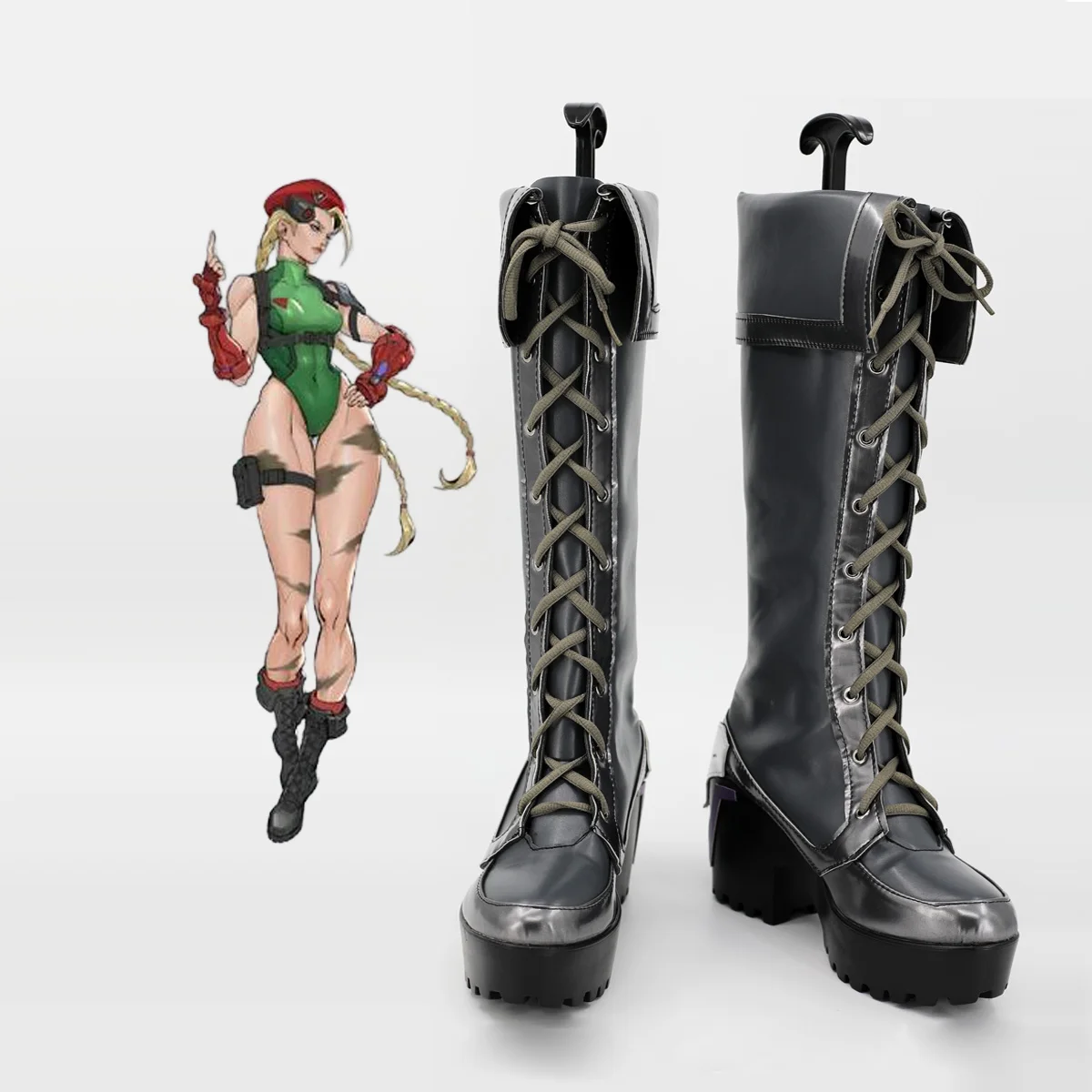 Cammy Widowmaker Cosplay Shoes Street-fighter 6 Overwatchs Crossover Grey Boots Custom Made