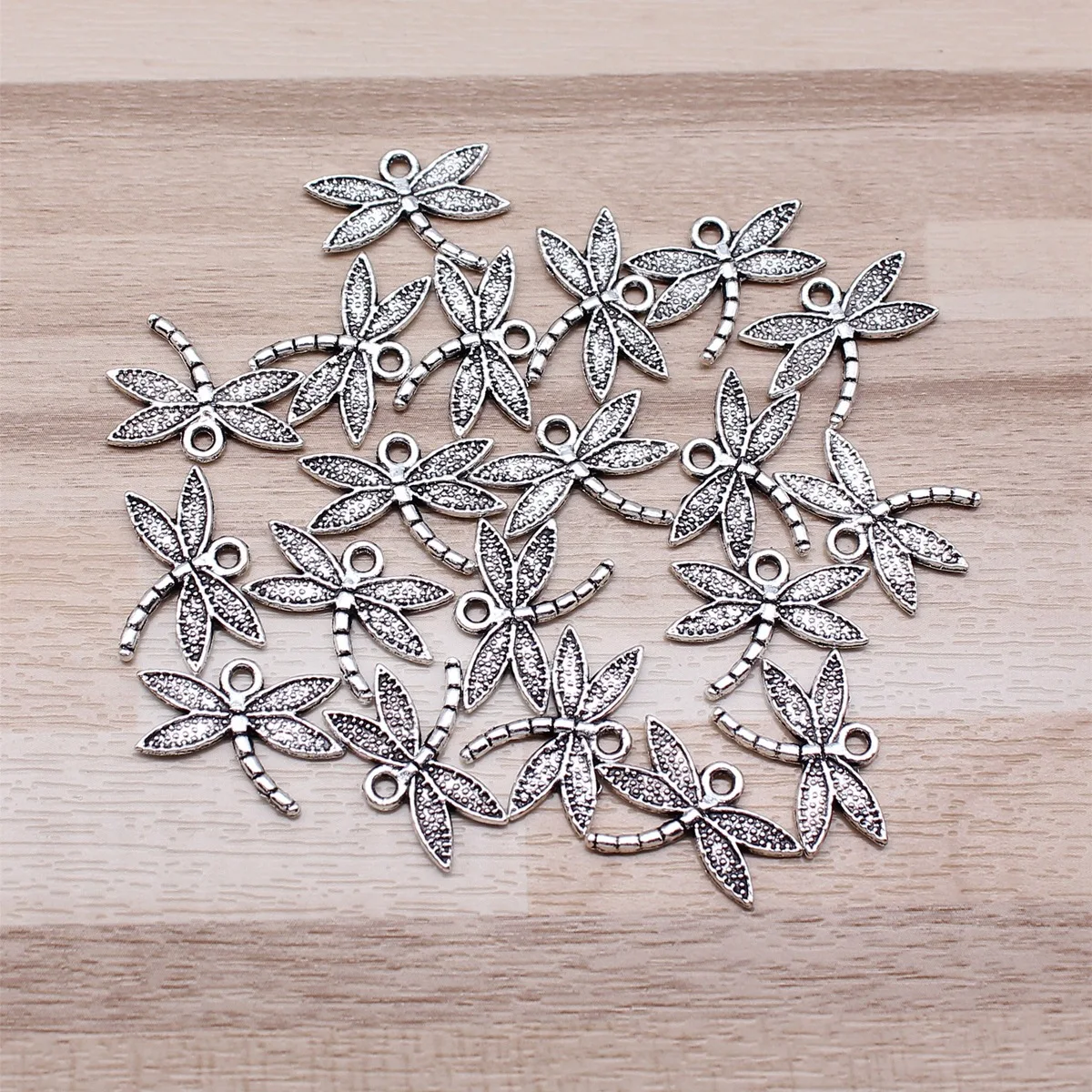 IFOCUS 20pcs/Lot Dragonfly Charms For DIY Jewelry Making Zinc Alloy 18x14mm/0.71x0.55inch