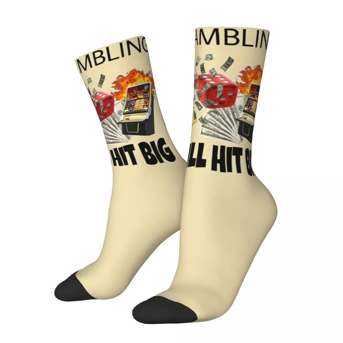 Keep Gambling You Will Hit Big Merch Crew Socks Cozy Money Skateboard Crew Socks Warm for Women's Gift Idea