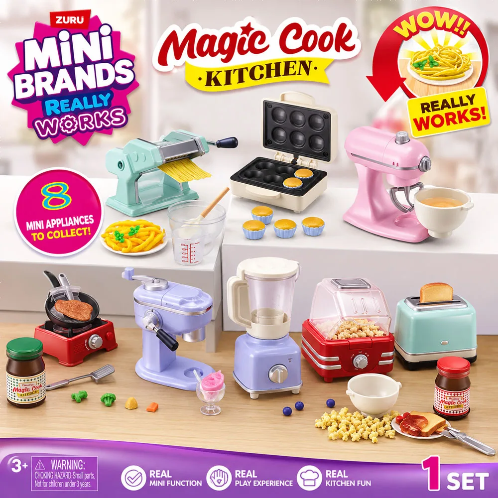 Zuru Mini Brands Cute Mini Kitchen Toys That REALLY Work Random Blind Box Collectible Appliances Magic Kitchen Capsule Series 1