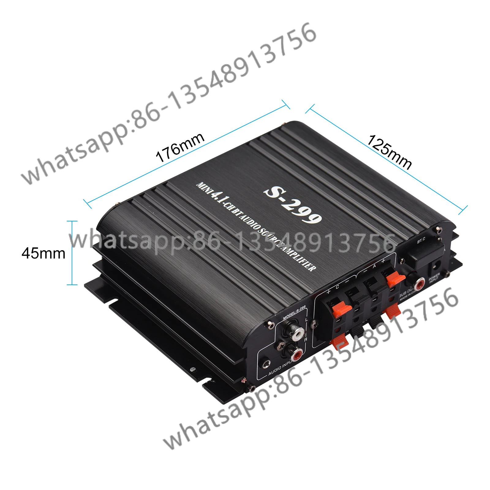

S-299 Mini 4.1 аудио стерео усилитель мощности BT портативный автомобильный и домашний аудиоусилитель двойного назначения 4*40 Вт с дистанционным управлением