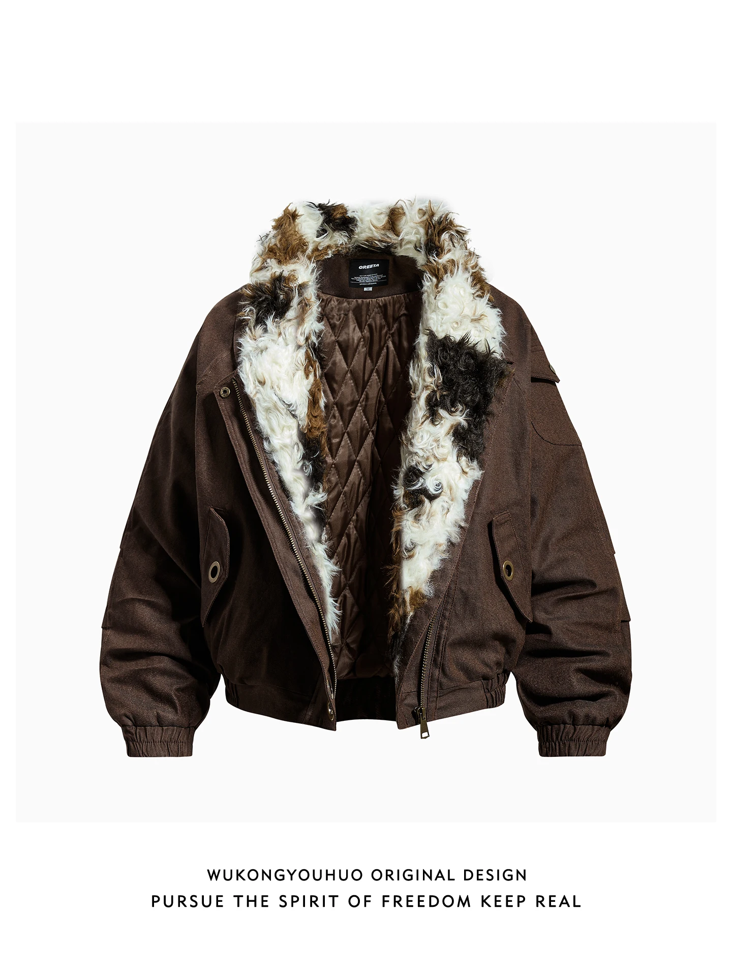 

Теплая хлопковая мужская куртка с воротником American Sle Winter Faion, молодежная брендовая коровья гора с узором орла...