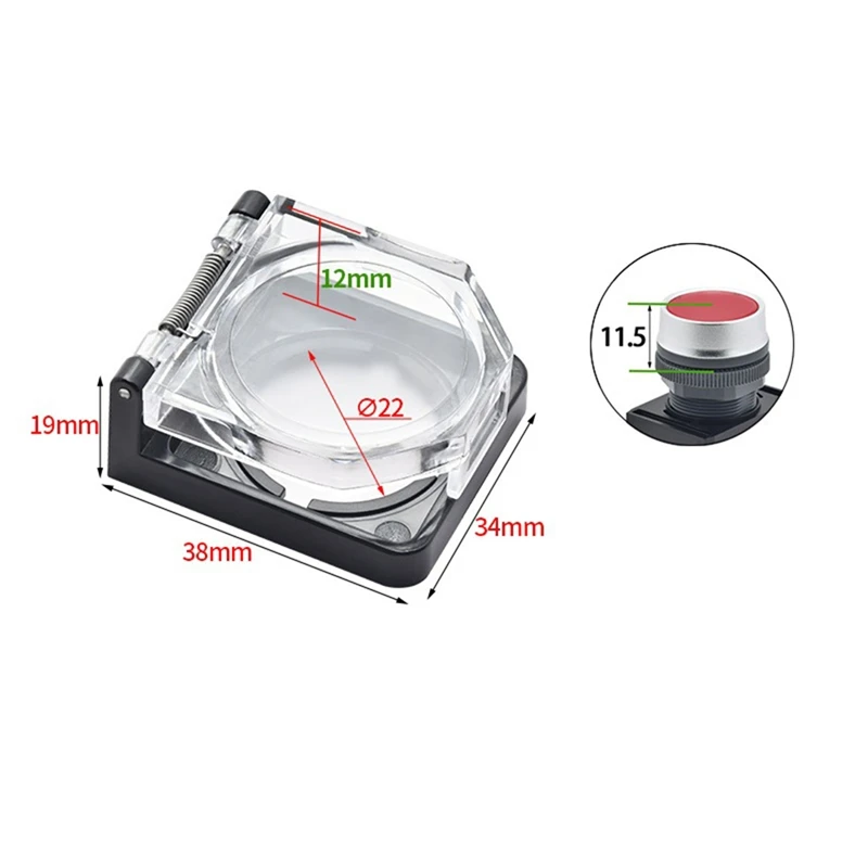 AB09-4Pcs Power Push Button Switch Cover, Dustproof Waterproof Button Switch Cover For 22Mm Power Push Button Switch