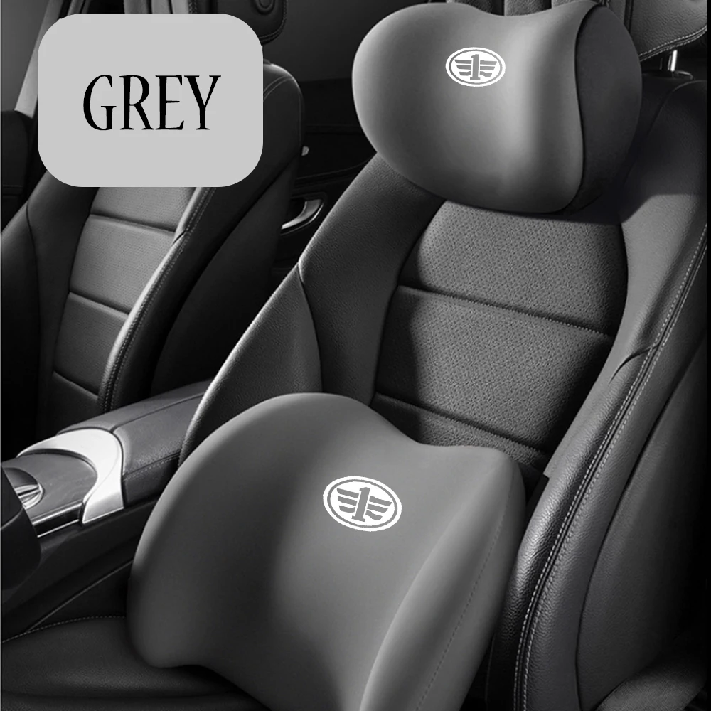 Car Headrest Neck Support Seat Lumbar cushion Neck Pillow Waist pad for FAW V5 X80 B50 X40 T77 V2 Vita F5 V70 D60 J6 F1 V80 B70 - view 2
