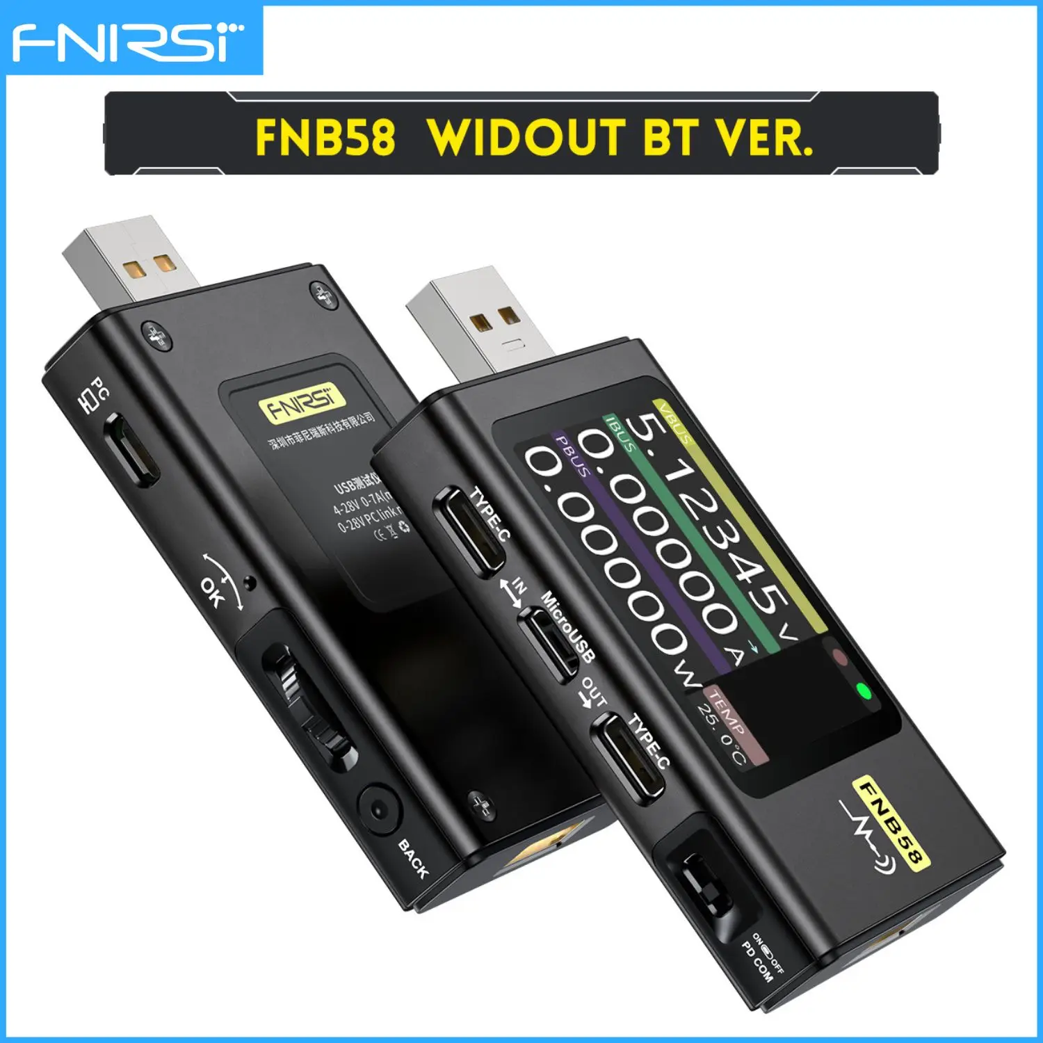 FNIRSI FNB58 Bluetooth USB Voltmetre Ampermetre Test Cihazı Uygun Fiyatıyla Satın Al