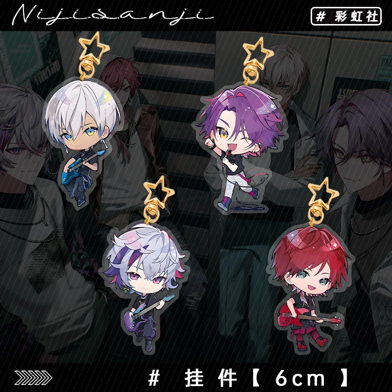 أنيمي NIJISANJI Watarai Hibari Fuwa Minato تأثيري الاكريليك حامل نموذج الكرتون قلادة ورق ملون الاكريليك الطوب