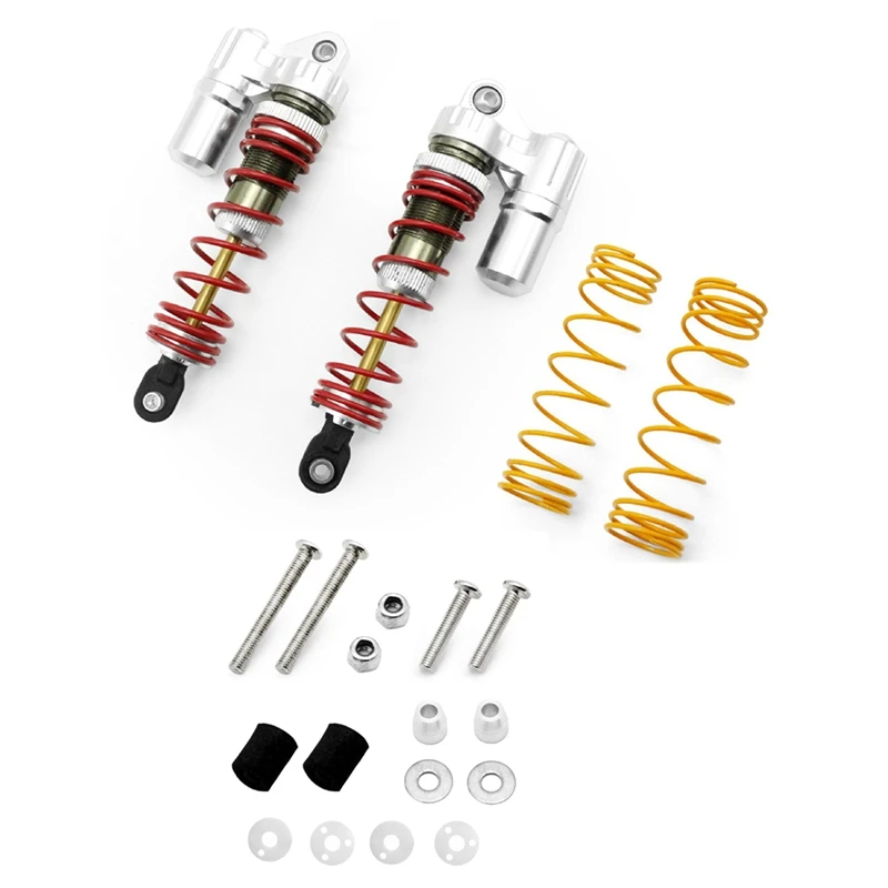 1/10 Climbing Car RC Shock Absorber Replacement With 2 Spare Springs, Hole Distance 87Mm, Suitable For TRX4 SCX10 D90 90046