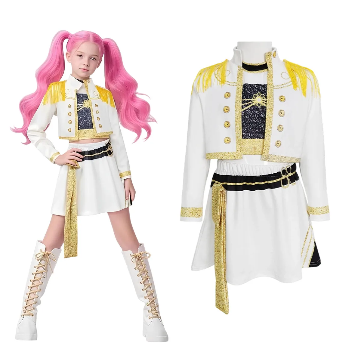 

Kpops Demon Costume Cute Stage Anime Cosplay Set Kids Halloween Outfits Birthday Gift Cosplay Costume 3D Print Costume
