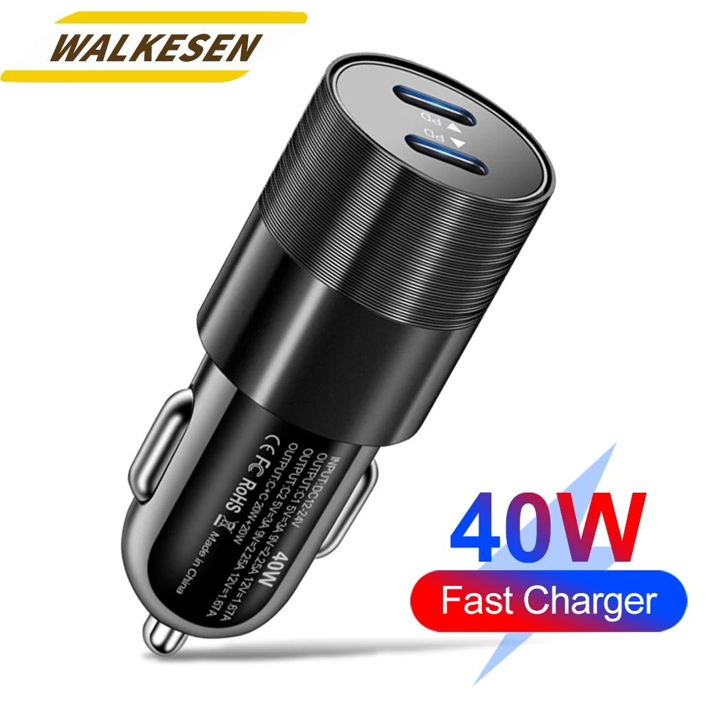 40W PD Mini Car Charger Type C Fast Charging USB C Phone Charger For iPhone 15 Samsung Xiaomi Huawei Quick Charging Car Adapter