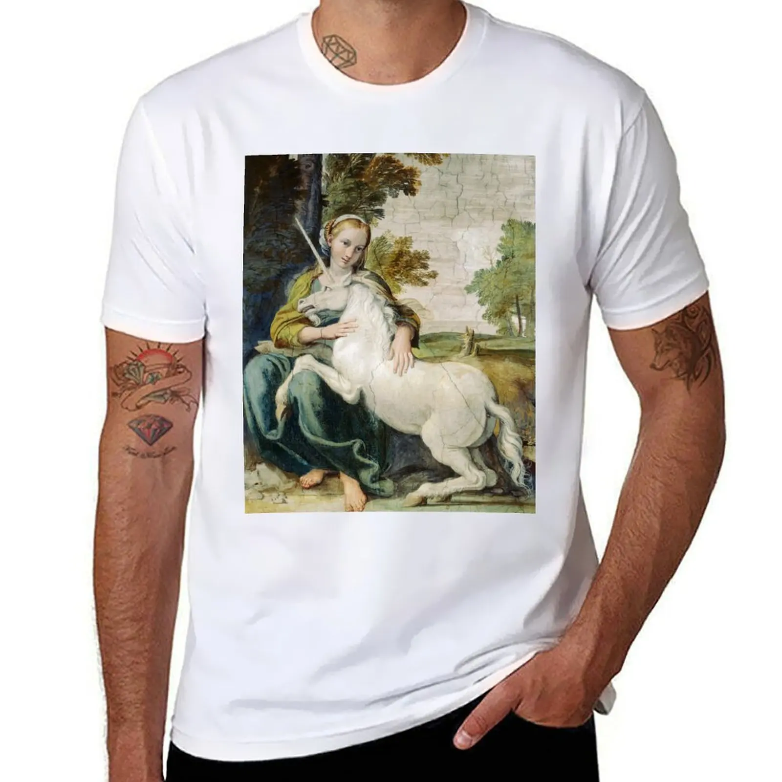 

AND LANDSCAPE MAIDEN UNICORN THE IN THE T-Shirt Lightweight Running Sports T-Shirt