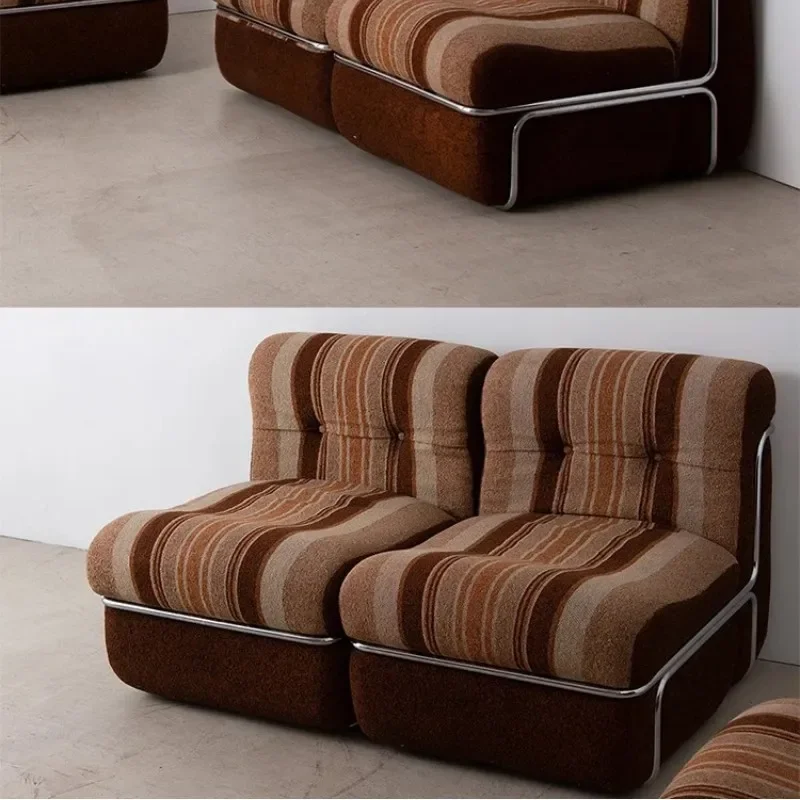 สไตล์วินเทจแบบไมลาร์ด ผ้าลายทาง โซฟาห้องนั่งเล่น