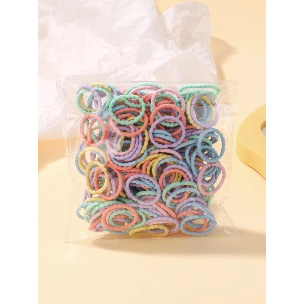100pcs New Baby Colorful Rubber Band Does Not Hurt The Hair Small Thumb Ring High Elastic Thread Toddler Kids Scrunchies Set