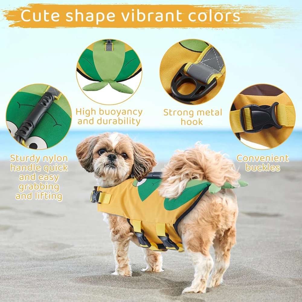 Dog Life Jacket for Swimming Boating Flotation Vests High Buoyancy Shark Pet Swim Safety Vest  for Small Medium Large Dogs Swim