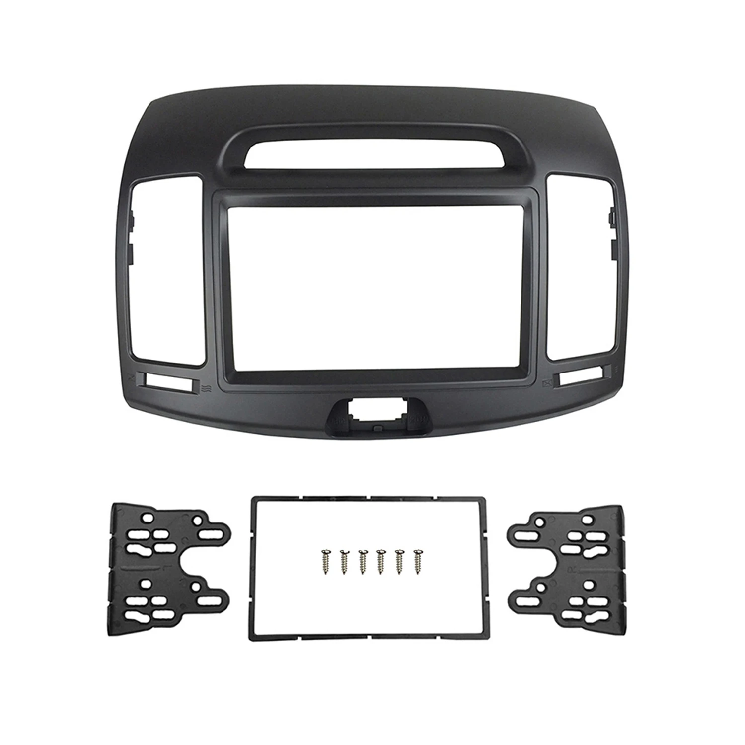 HY Fasia 2 Din Ganda untuk Hyundai Elantra 2006-2011 CD DVD Bezel Dash Trim Kit Instalasi Pemasangan Ulang Bingkai Panel Stereo