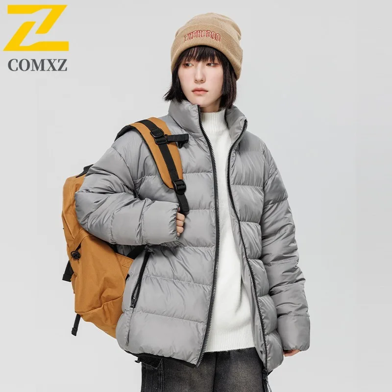 Men's Padding Coat Stand Collar Solid Color Lightweight Casual Outdoor Travel Winter Jacket Warm Ski Cold Proof Bread Jacket