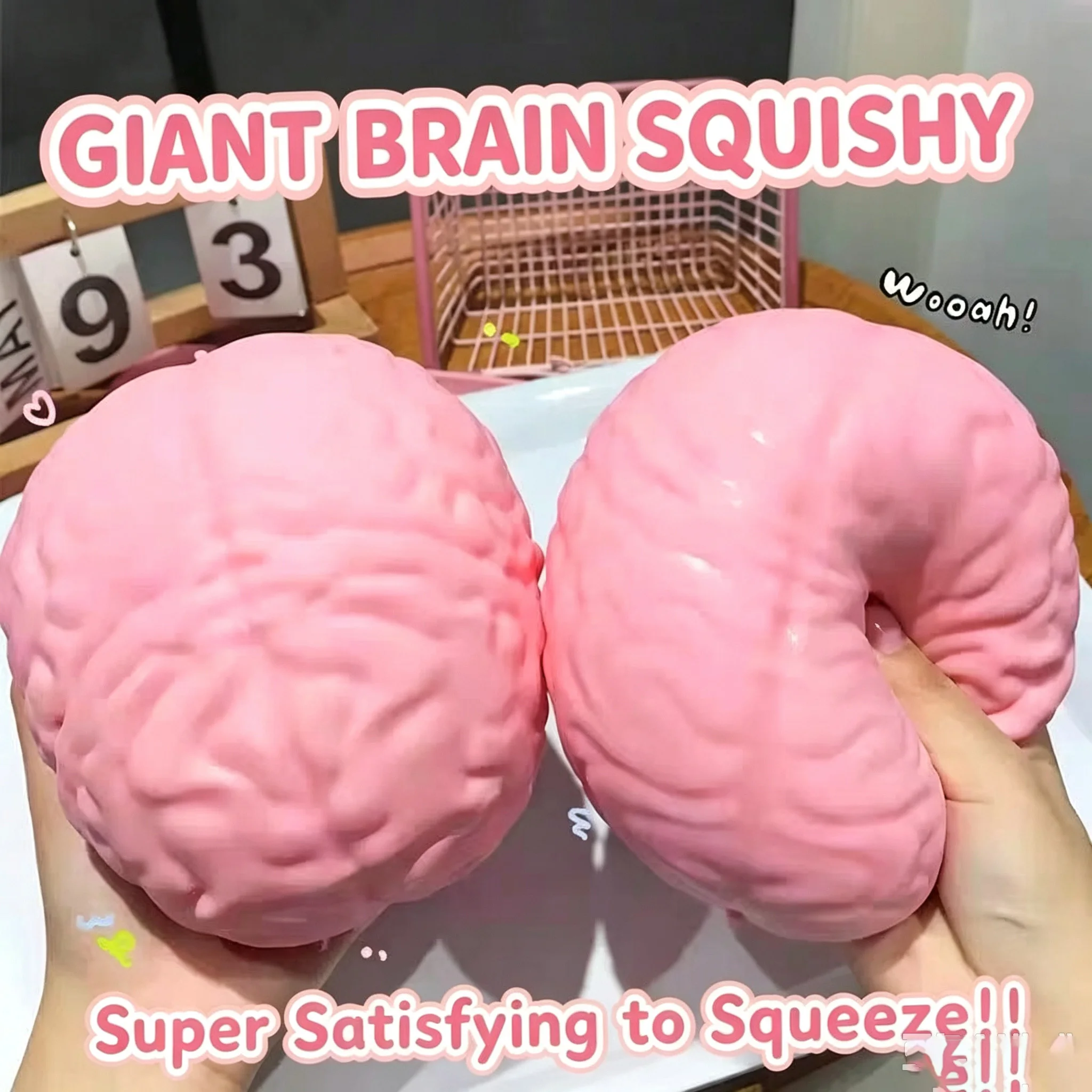 Giant Simulated Brain Squishy Slow Rebound Soft Squeeze Toy Stress Relief Emotional Release Fidget Toy