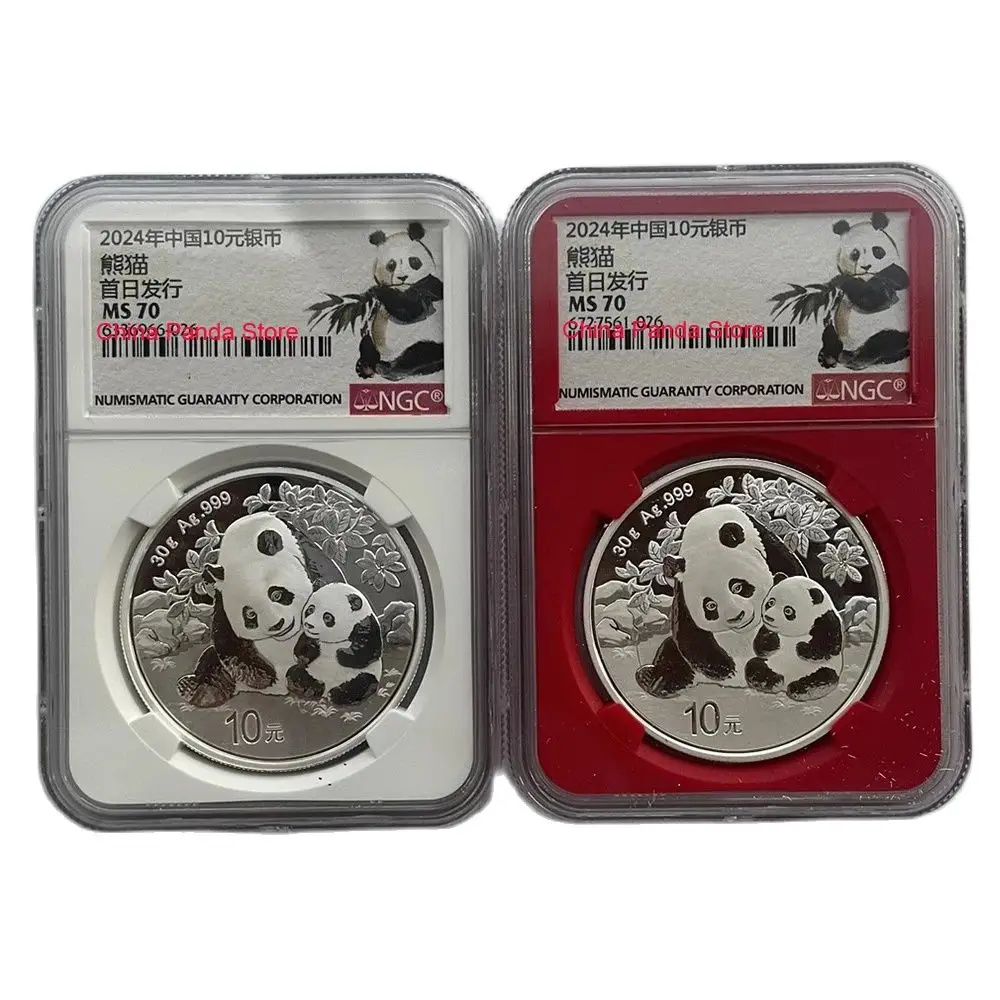 

2024 Panda Silver Commemorative Coin, Chinese New Year,Christmas Gift Coin UNC NGC MS70