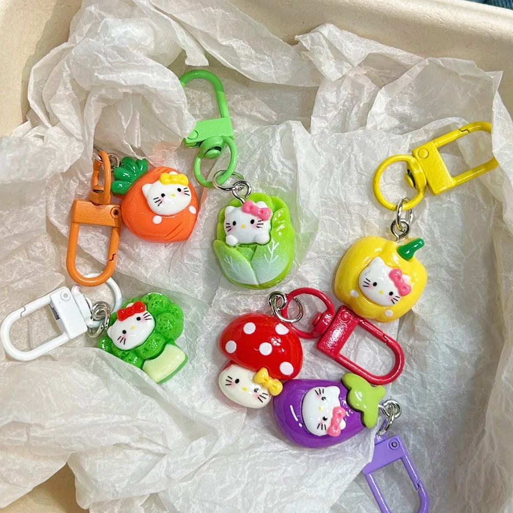 

Брелок с овощами и фруктами, красочный мультяшный брелок в форме сердца для девочек, школьная сумка, подвеска в форме сердца, гриб, листстая зелень и Auber