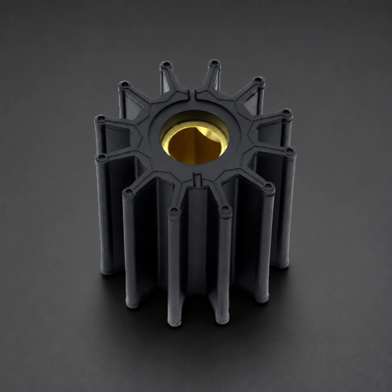 Marine Water Pump Impeller Assembly with Keyed Brass Hub for Boat Engine Cooling Circulation