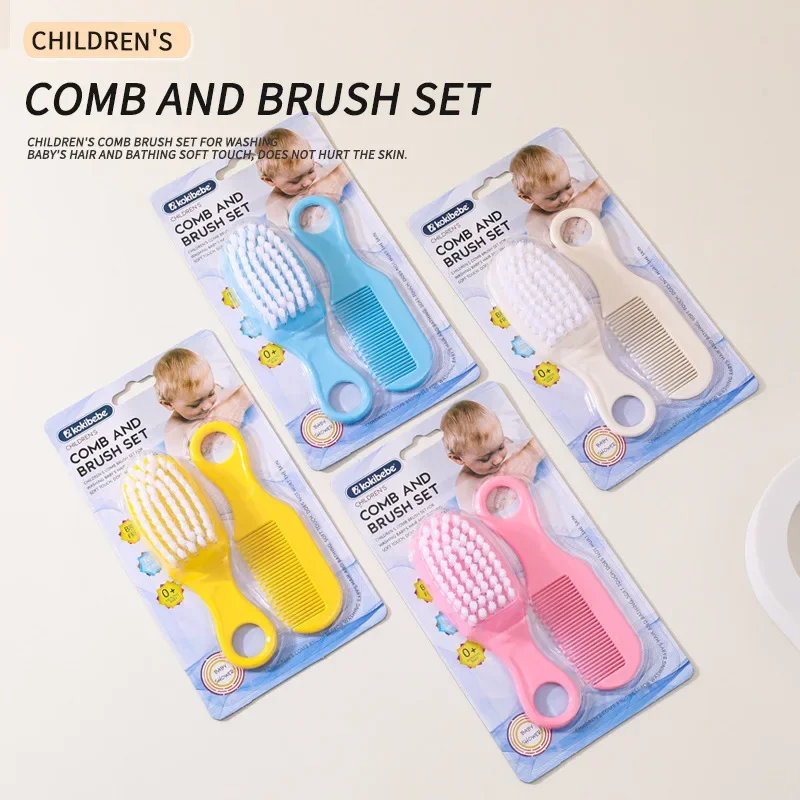 Newborn Safety Comb Brush for Removing Fetal Moss Baby Head Care Comb Brush Combination Massage Comb Brush Set Baby Accessories