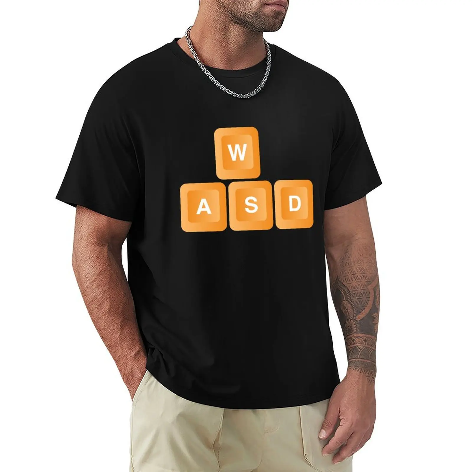 PC Gaming keyboard WASD T-Shirt quick drying cute tops boys animal print mens t shirt graphic