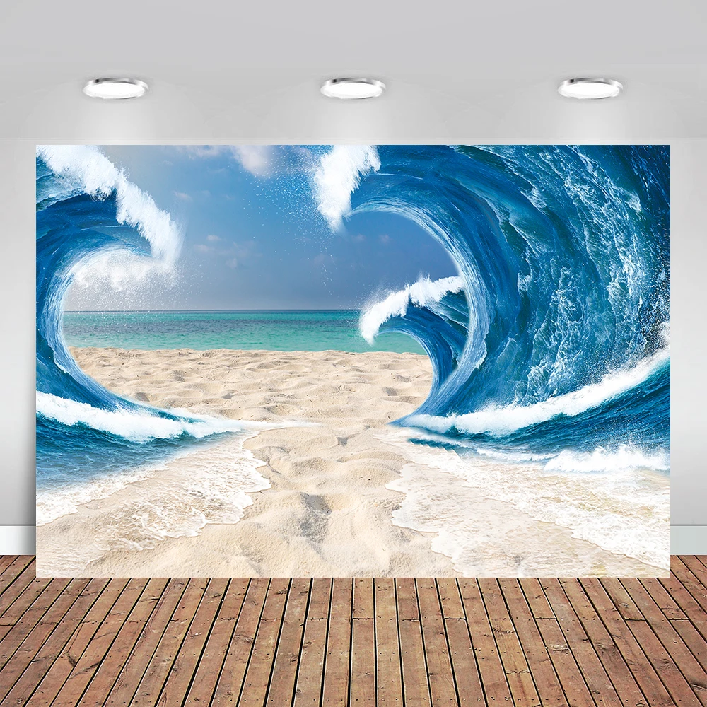 Summer Backdrops for Photography Sea Water Surface Wave Baby Children Birthday Party Scenic Photo Backgrounds Photocall