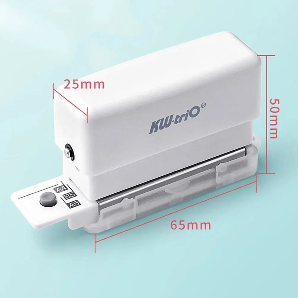 1PC portable multi-function 6-hole punch, mini handheld with built-in ruler and scrap container, suitable for DIY crafts.