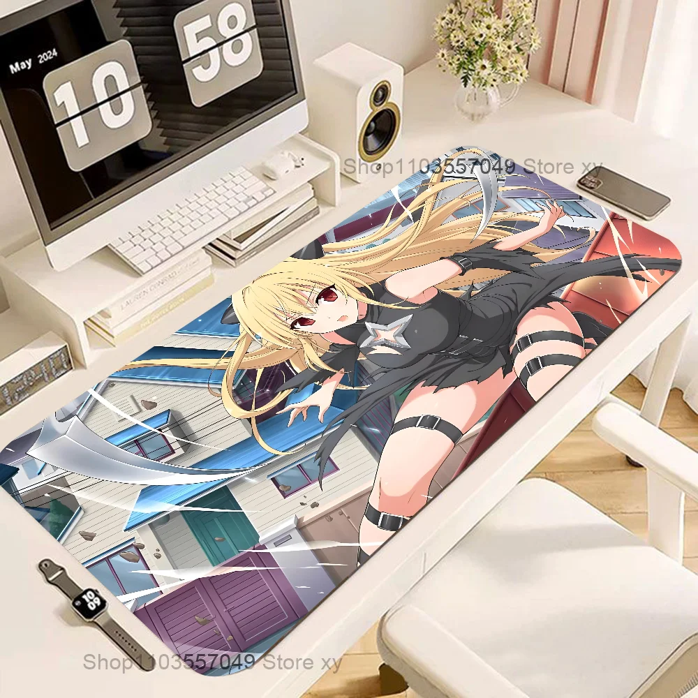 Anime To Love-Ru Darkness Konjiki No Yami Mousepad Desk Mat Gaming Accessories Large Gaming Mouse Pad XXL Non-Slip Game Mousepad