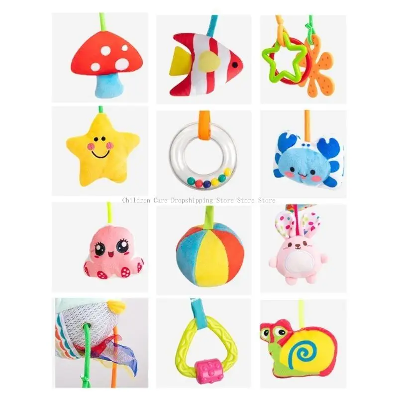 الكرتون عربة شماعات سرير بيبي المحمول للتحفيز السمعي الحسي آمنة مهدئا حشرجة الموت لعبة الحضانة الديكورات