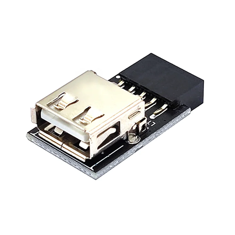 Qy-9Pin - 1ポートUSBアダプターコネクター PC内蔵マザーボード 9ピン - USB2.0 タイプA メス変換アダプター デスクトップパソコン Dura用