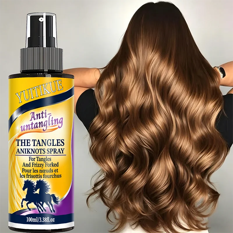 YUITIKUE Instant Hair Detangler Spray Leave-in Conditioner Fast Soft Hydrating Heat Protection 100ml