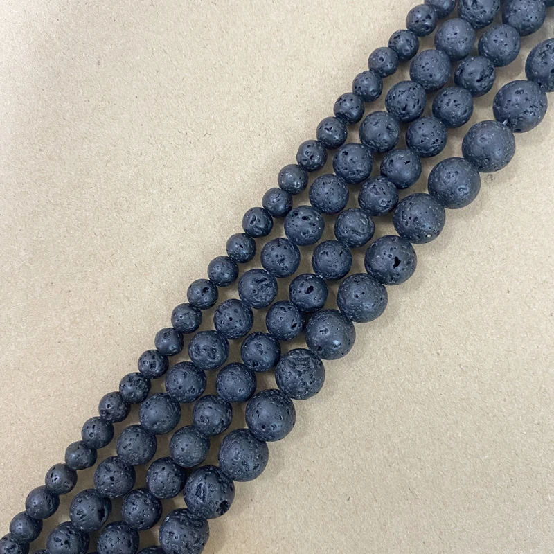 Natural Stone AA Quality Volcano Lava Round Loose Beads 15\