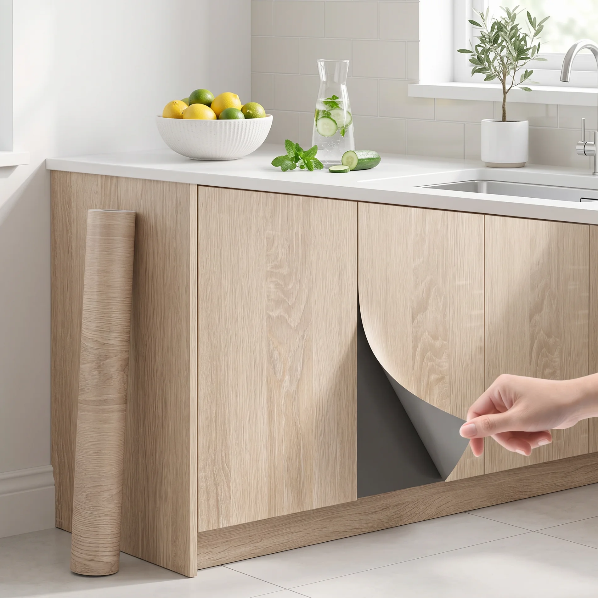 40cm Wide Classic Wood Grain Self‑Adhesive Contact Paper Removable Vinyl Wallpaper for Countertop Cabinet Furniture Decoration
