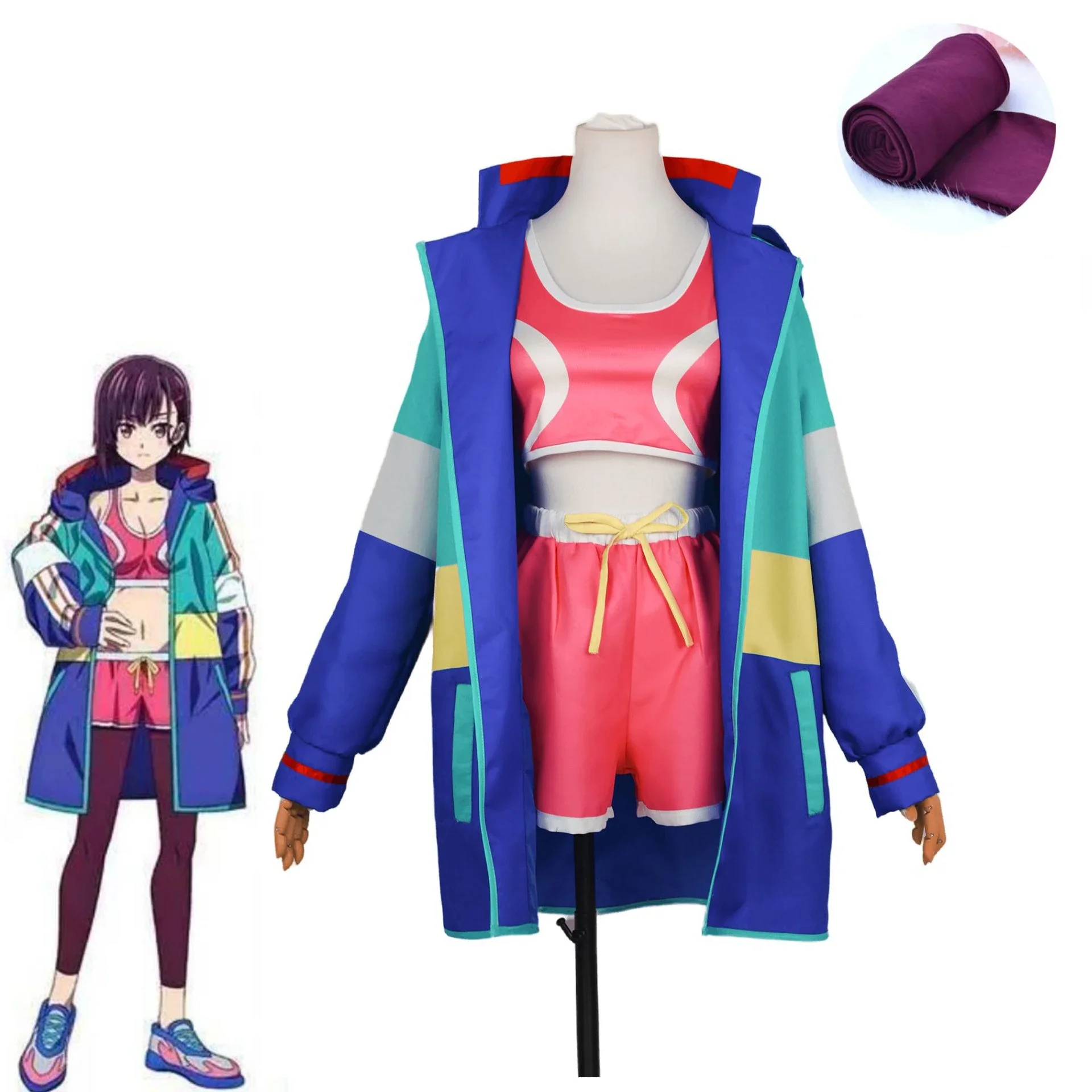 

Shizuka Mikazuki Cosplay Costume Zom 100 Bucket List of The Dead Uniform Women Coat Top Shorts Set Halloween Role Play Outfit