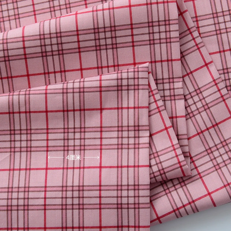 Red Plaid Fabric British Style JK Cotton Woven for Sewing Clothes Skirt DIY by Half Meter