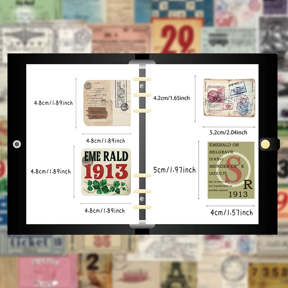 50PCS Creative Retro Design Stickers, Envelope Sealing Stickers, DIY Notebook, Water Cup, Glasses Box, Phone Stickers