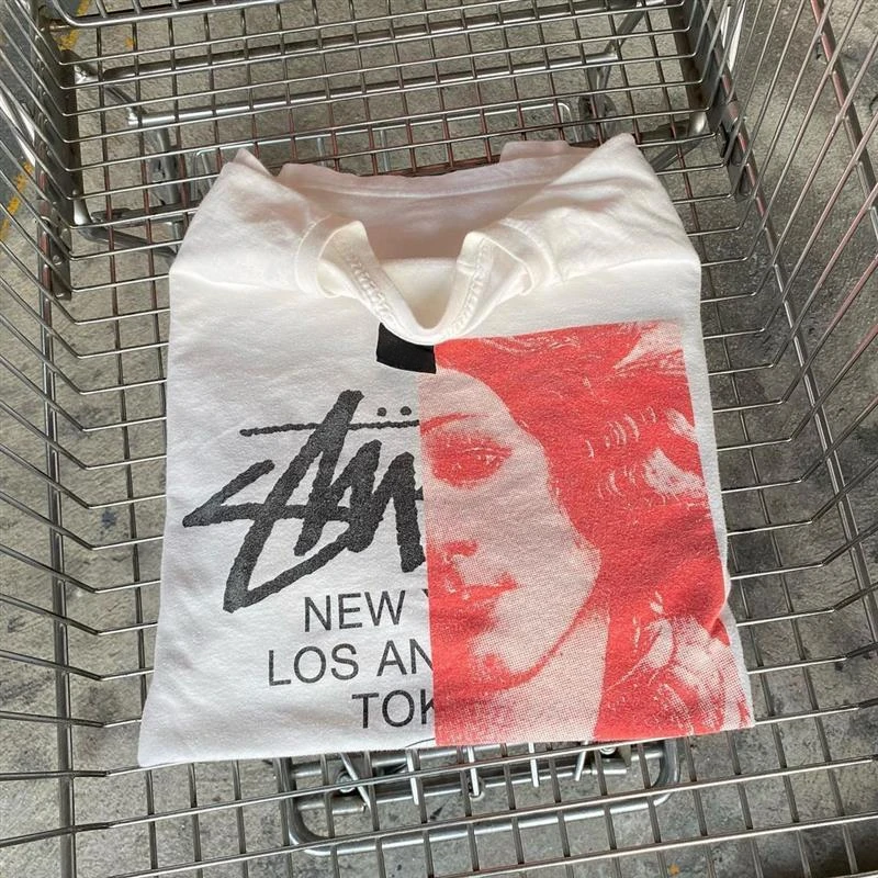 2025 Nuovo design retrò modello di stampa metà casual T-shirt a maniche corte gotico Y2K Premium Street Wear puro cotone unisex