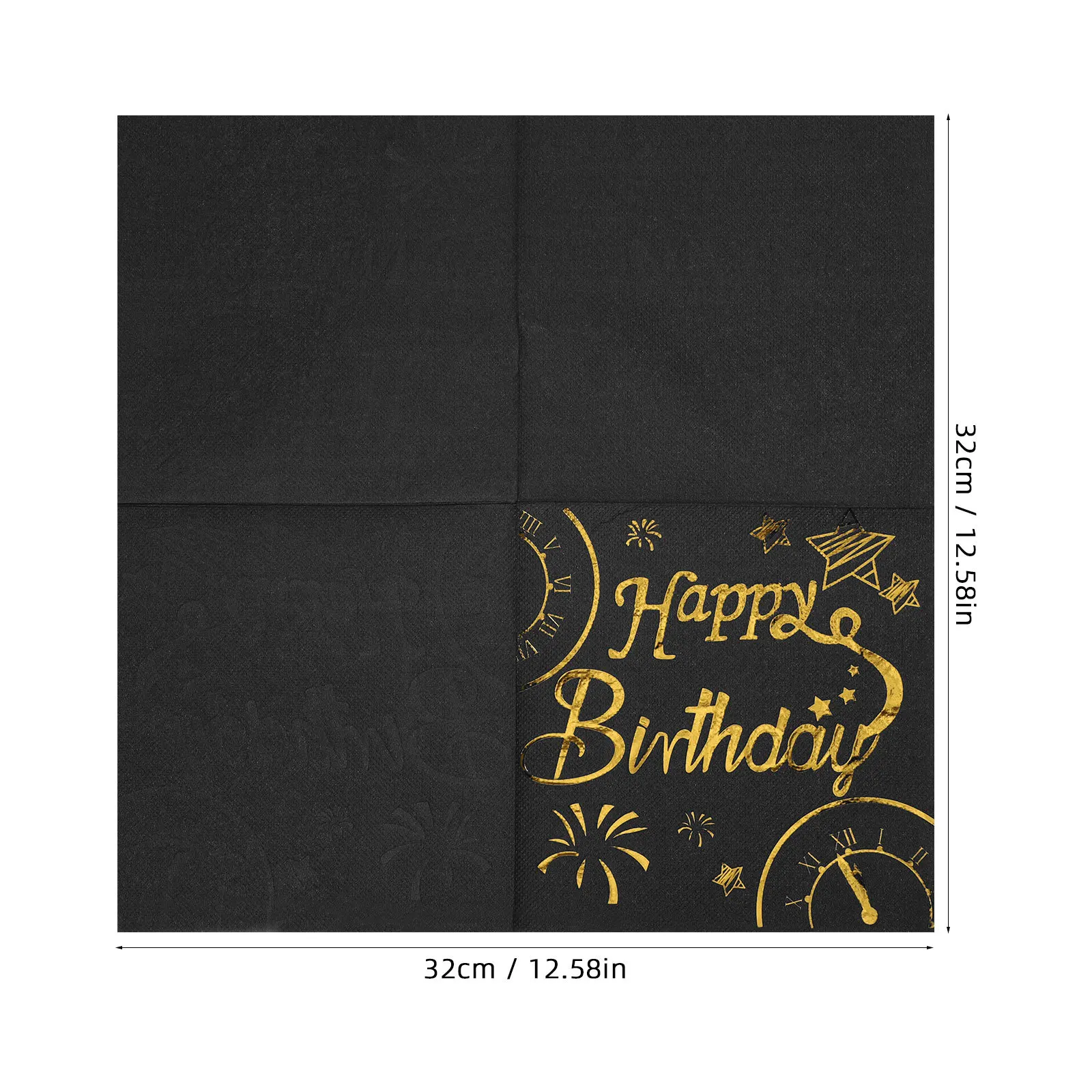 50 قطعة مناديل ورقية لعيد الميلاد باللون الأسود والذهبي للاستعمال مرة واحدة لتزيين طاولات حفلات العشاء منديل مناديل عيد ميلاد سعيد #2