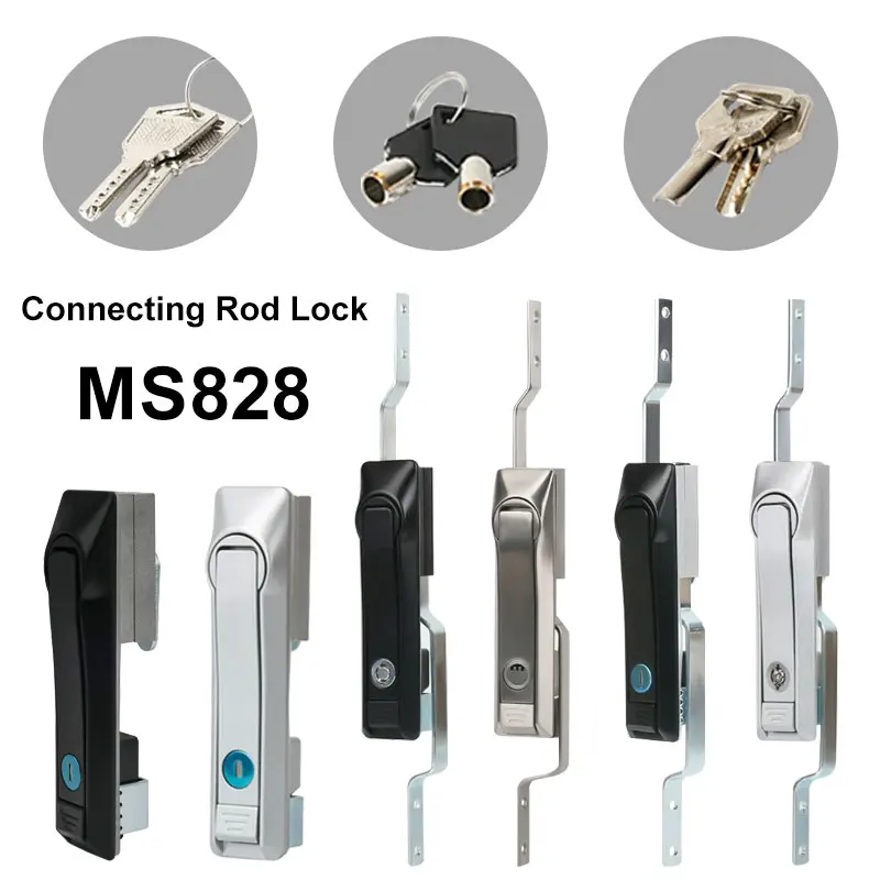 MS828 Linkage Lock for Electrical Cabinets & Distribution Boxes, MS829 & MS460 Stainless Steel Vertical 3-Point Rod Lock
