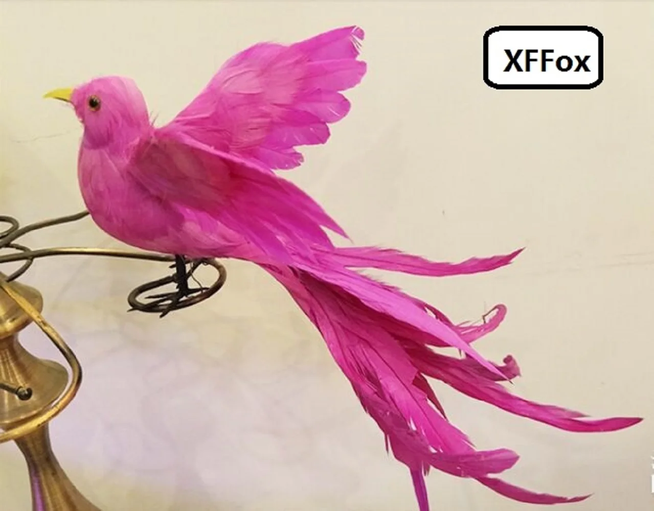 

cute simulation pink bird model foam&furs lifelike wings long tail bird gift about 25x40cm xf0589