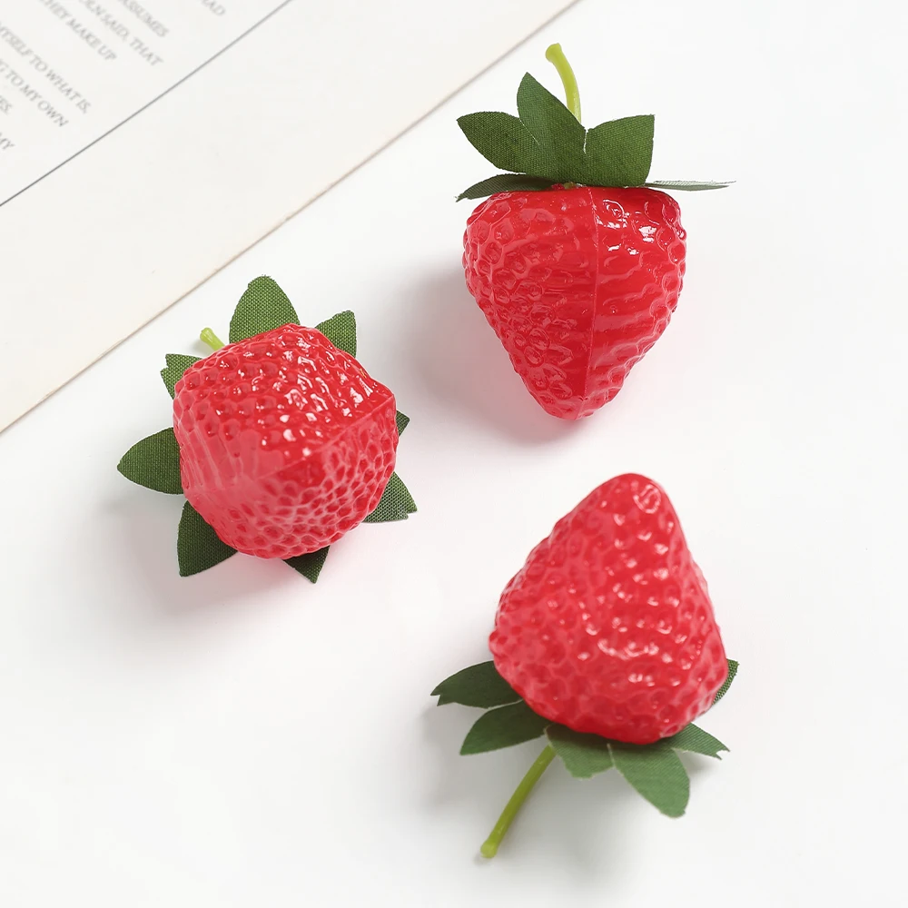 Summer Artificial Strawberry Christmas Home Living Room Decoration Outdoor Garden Wedding Decor DIY Cake Gift Box Accessories