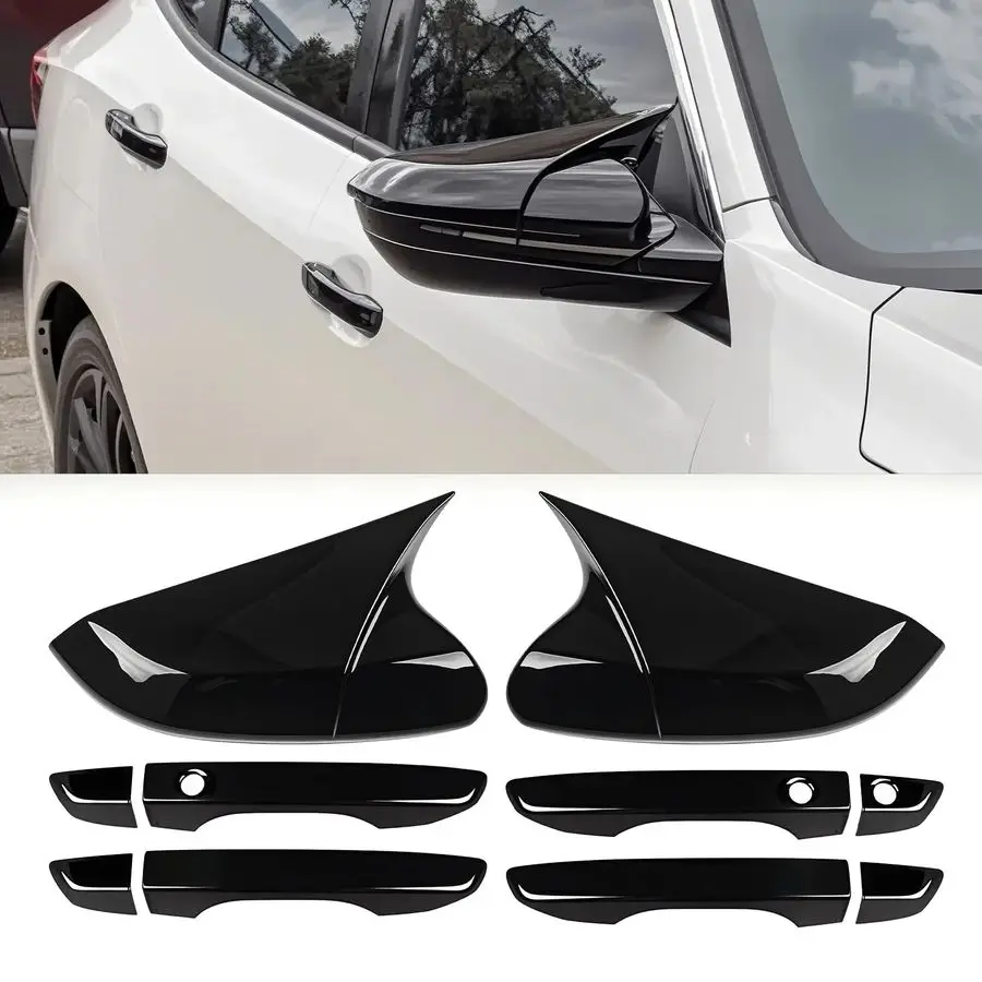 

Чехлы на боковые зеркала, 4 шт., чехлы на дверные ручки, совместимые с Honda Civic 20162021, Civic 10-го поколения, внешняя декоративная защита