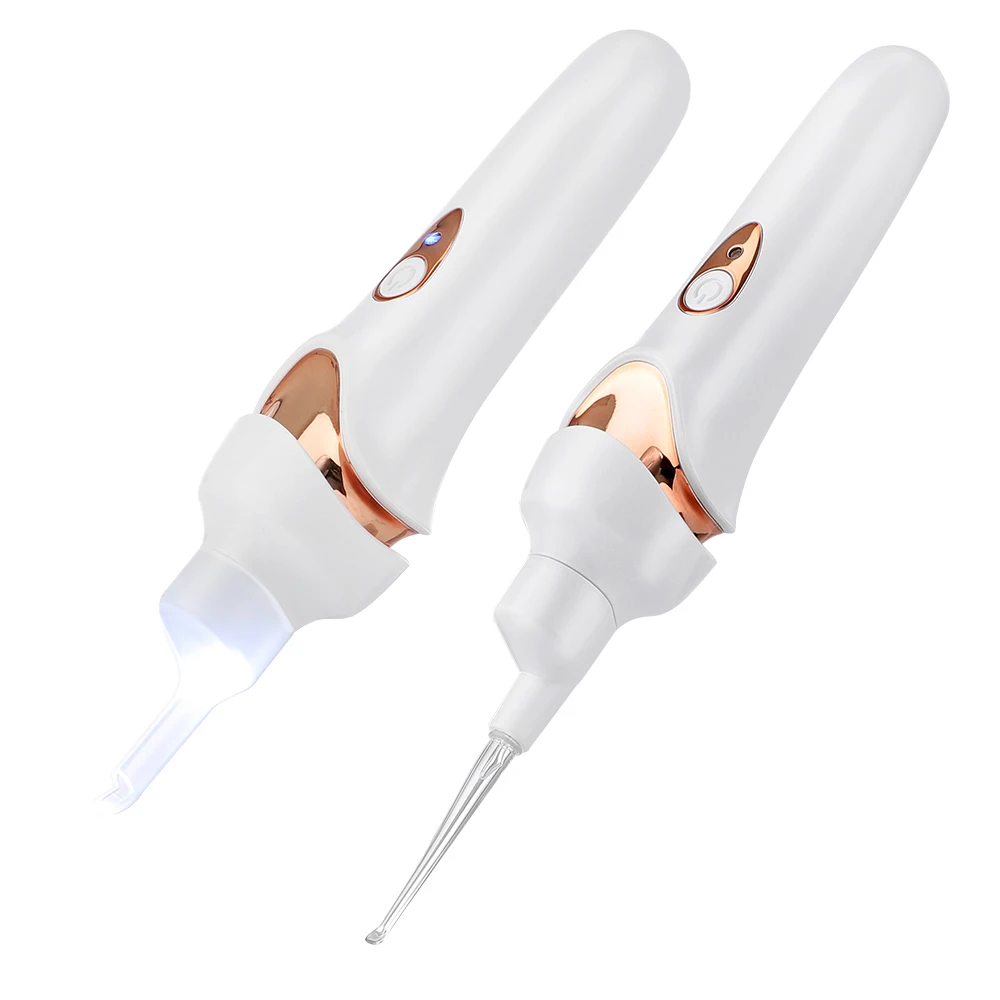 Electric Luminous Ear Wax Suction Remover Ear Pick Set LED Light Visual Ear Cleaner Tool  Rechargeable For Children Adults