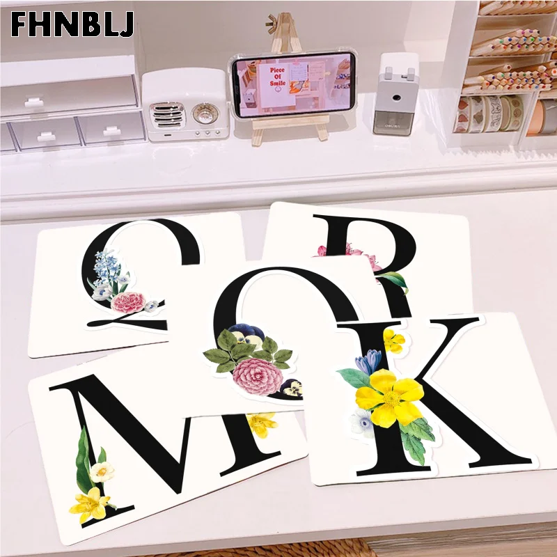 

Flower Decorated Capital Letter Mousepad Custom Skin Thickened Mouse Pad Gaming Keyboard Table Mat For Teen Girls Bedroom