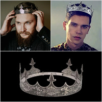 Baroque Vintage Metal Circle Tiara Royal Queen King Crown men queen hair accessories tiara performance tiara unisex prince crown